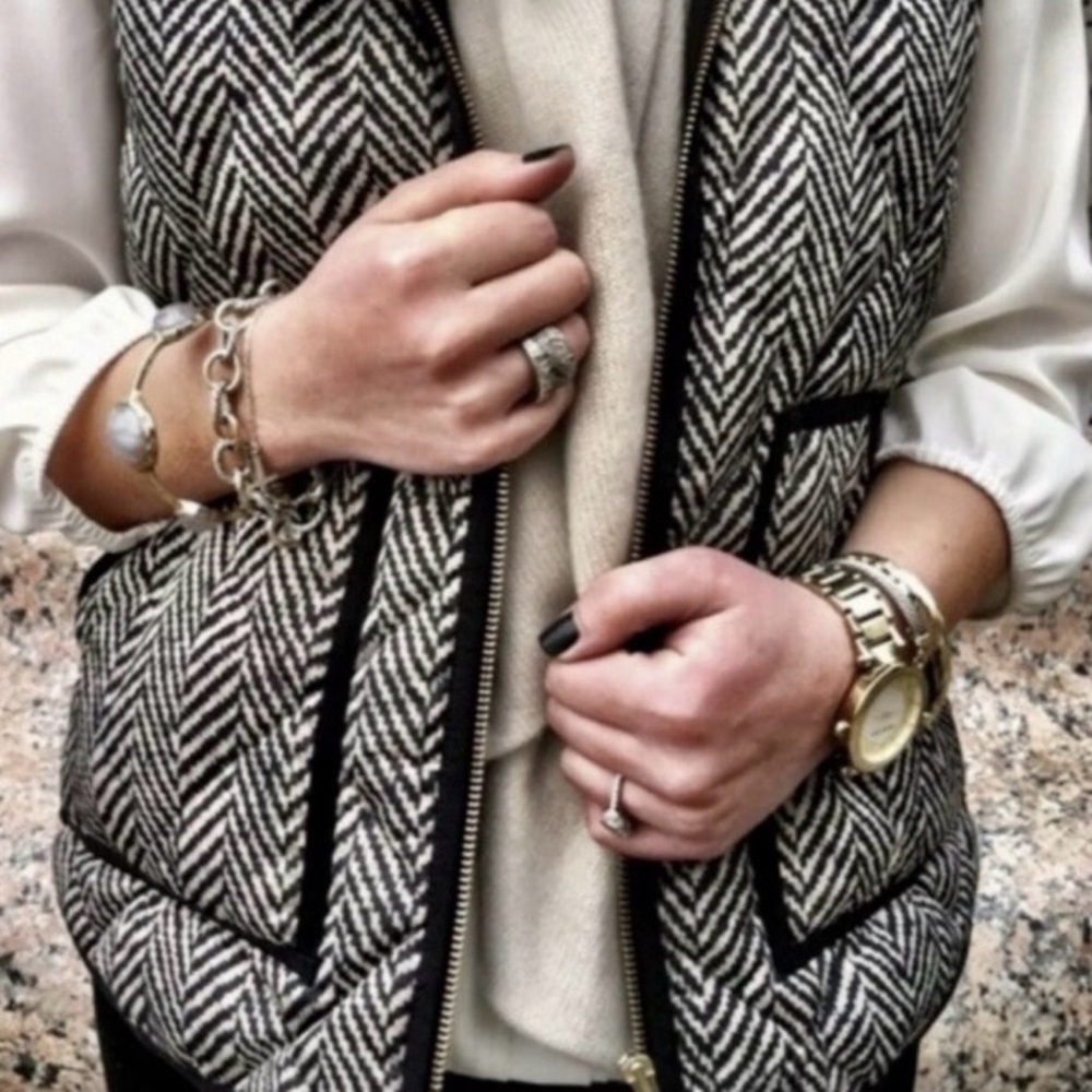 J Crew Herringbone Patterned Vest